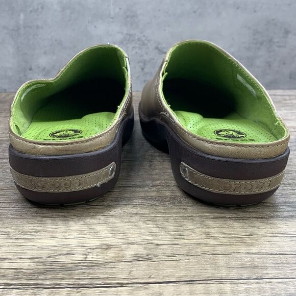 Crocs~Women’s~Cobbler 2.0 Tan/Green Mule Clogs Slip On Shoes~Size 5.5 (16052) - Picture 4 of 8